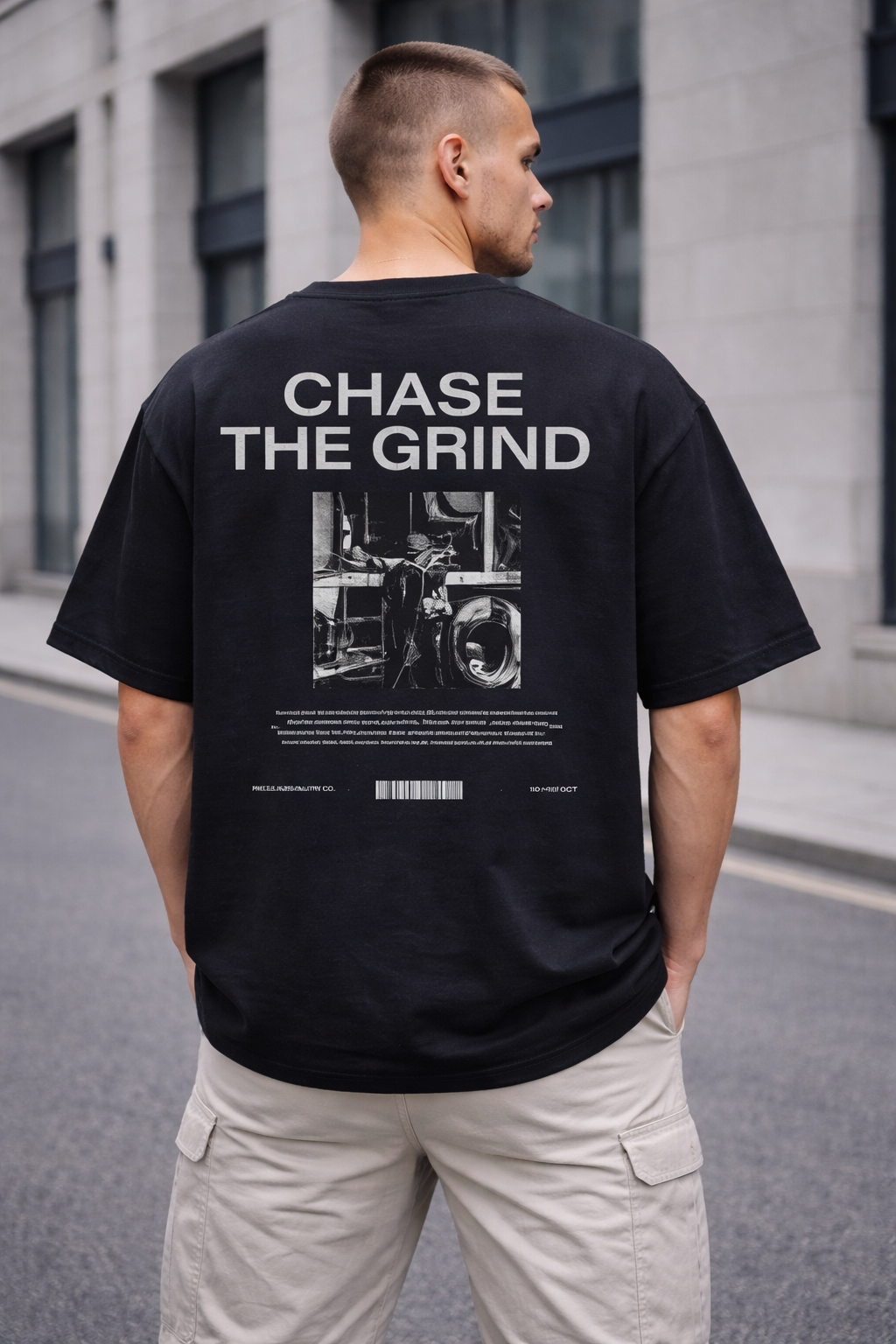 CHASE THE GRIND – Black Oversized T-Shirt