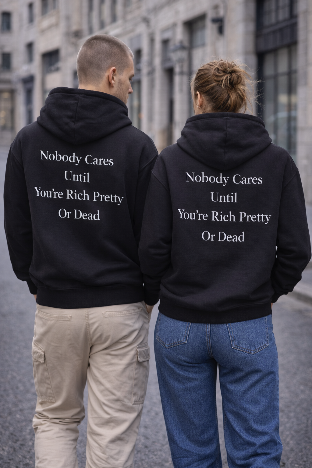 NOBODY CARES – Black Oversized Hoodie