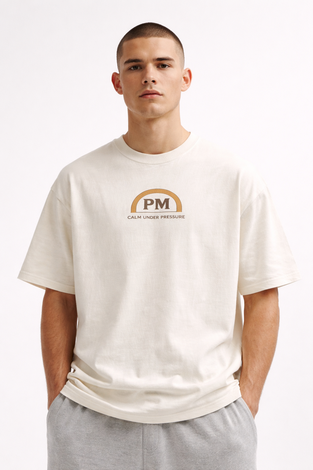 Camiseta Pitbull Mentality Calm Under Pressure – Cream Tee
