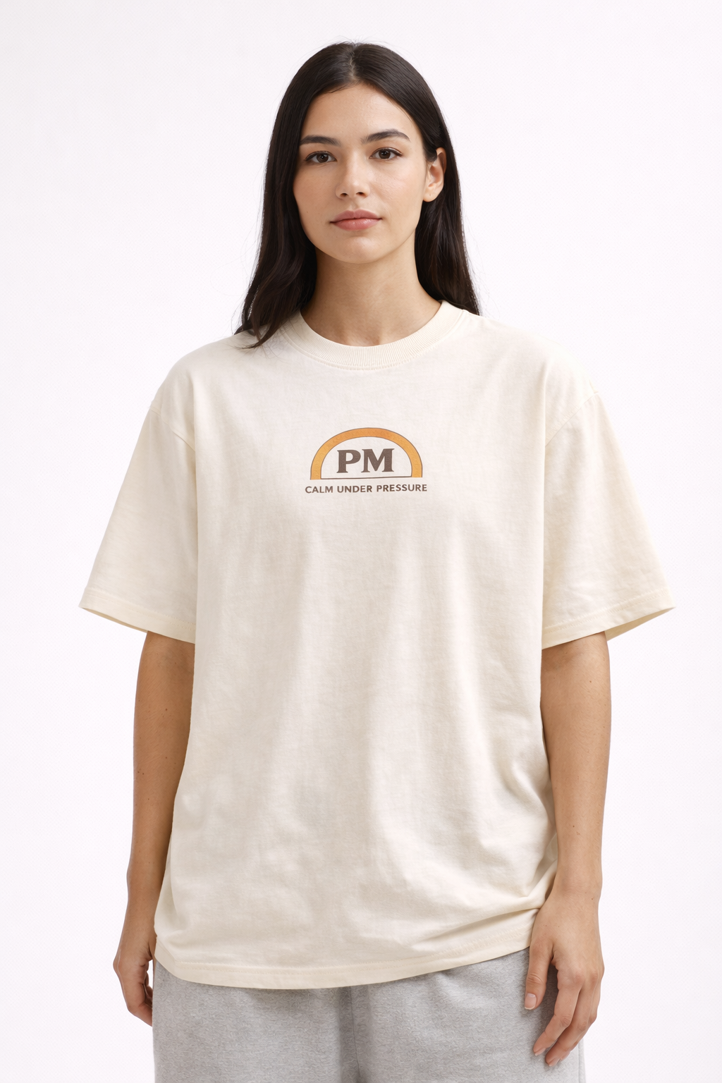 Camiseta Pitbull Mentality Calm Under Pressure – Cream Tee